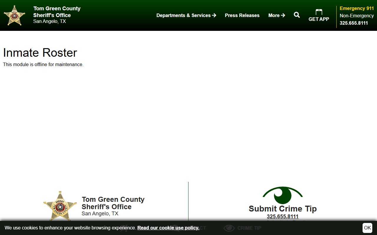 Sample serving jail profile showing booking photo and inmate record fields relevant to Coke County mugshots